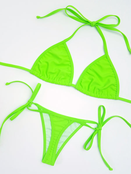 Neon Green Thong Bikini Hunni Bunni